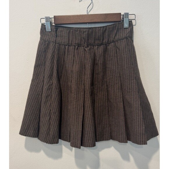 Abercrombie & Fitch Sz XS houndstooth plaid pleated mini skirt Schoolgirl Y2K - Picture 4 of 9